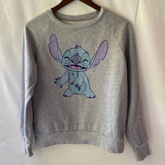 Disney Youth Girl’s Lilo & Stitch Gray Sweatshirt Size L Cotton Disneycore Y2K - Picture 2 of 6